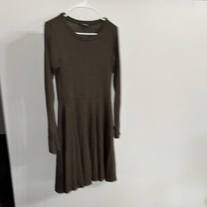 Lulu's Chic Long Sleeve Olive Dress, L